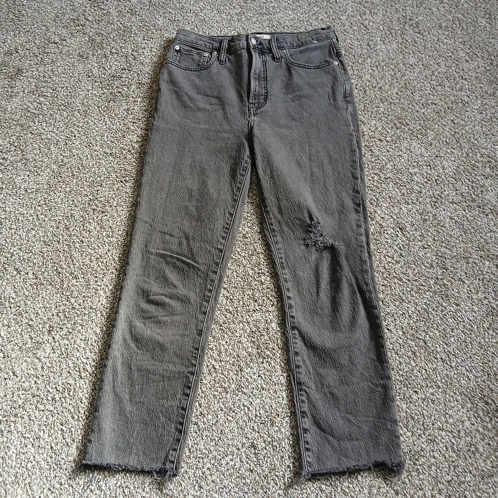 Madewell Gray Distressed Women Jeans